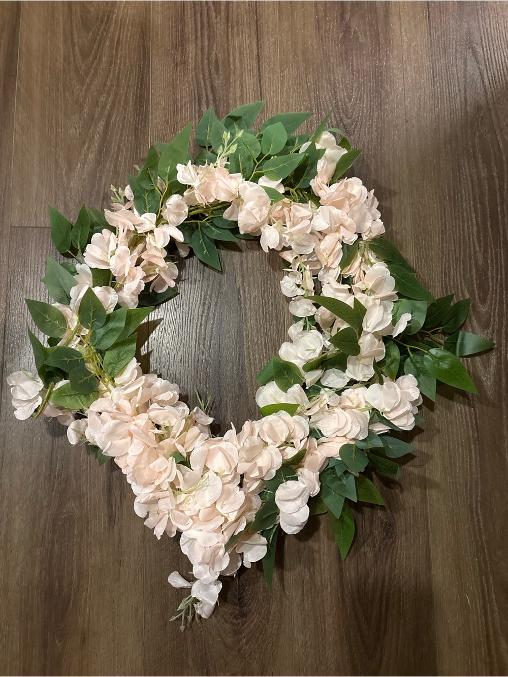 Neutral Bloom Heart Wreath - Pale Pink Floral Home Accent
